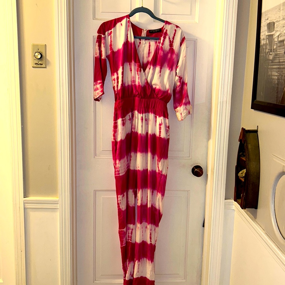 Central Park West Pink & White Tye Dye Jumpsuit NWOT